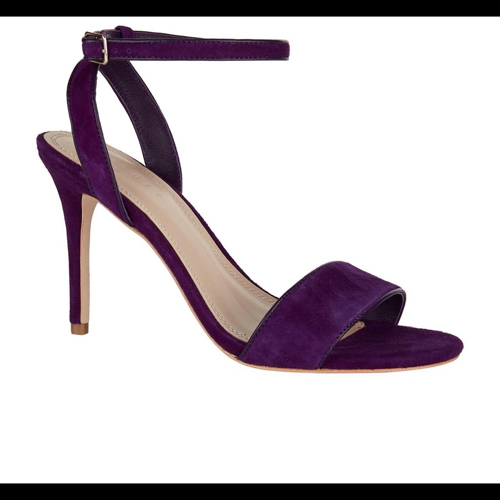 SANDRO NINA SUEDE LEATHER VIOLET HEELS NWT SZ 9 - Picture 3 of 4